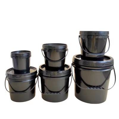 Customize 3L 5L 8L 10L 15L Plastic Bucket Black or White with Lid HDPE Material