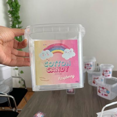 Pet Food Container 32 oz Cotton Candy Plastic Bucket with Handle GAP/ISO/FDA Certified