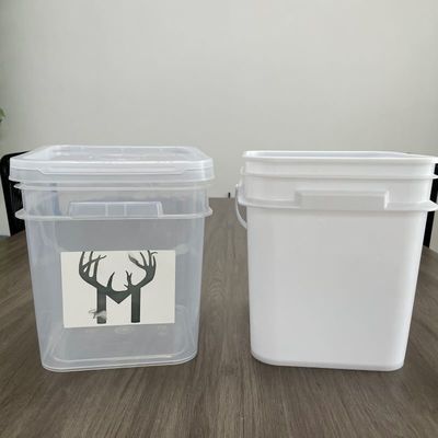 Silk Screen Printing 10L 20L Square Plastic Bucket with Lid and Polypropylene Material