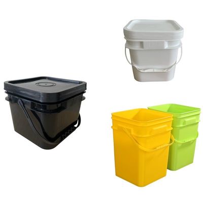 Easy-Opening Custom PP/HDPE Material 5Gallon 6Gallon Square Plastic Bucket with Handle
