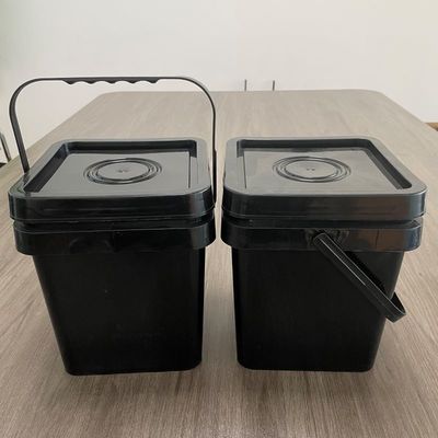 Black Square Plastic Pail for Seeds Powder 4L 5L 6L Durable and Sturdy Design