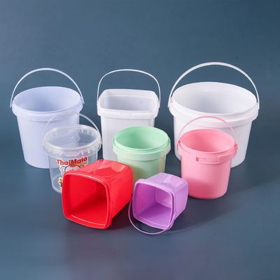 Customize 1L 2L 3L 4L 5L Round Plastic Buckets With Lids And Handles for Food Storage