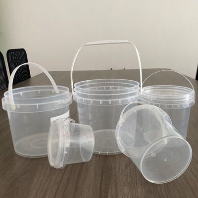 Customize 1L 2L 3L 4L 5L Round Plastic Buckets With Lids And Handles for Food Storage