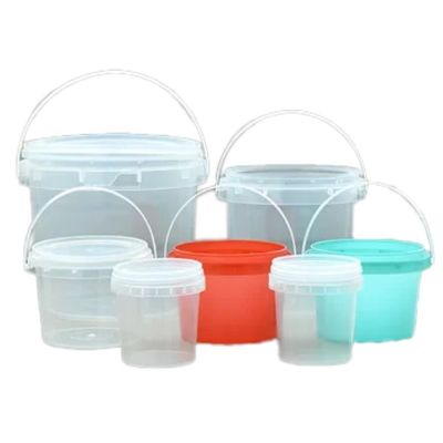 Customize 1L 2L 3L 4L 5L Round Plastic Buckets With Lids And Handles for Food Storage