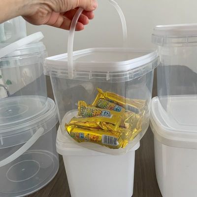 Silk Screen/Heat Transfer/IML Printing Square Plastic Pail for Candy and Biscuits