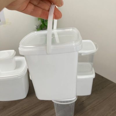 Square Pail 1L Plastic Container with Lid Heat Transfer Printing and GAP Approved