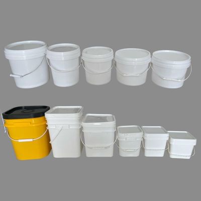 Round or Square Plastic Paint Bucket with Handle and Lid Leak Proof 1L-25L Capacity