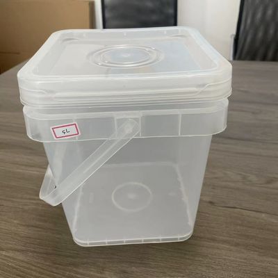 Custom Food Packing 5L Square Plastic Bucket with Easy-Opening Design and IML Printing