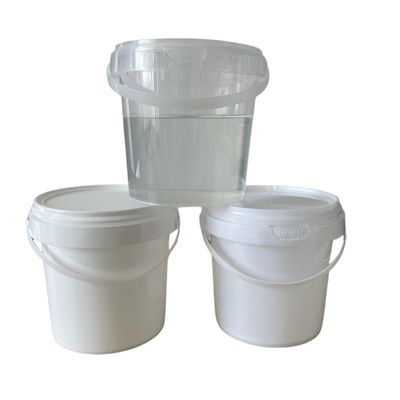Clear Donuts Bucket with Lid and Handle BPA Free Reusable Plastic Pail 32 oz Drinking Bucket