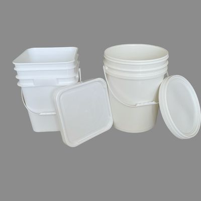 5L Custom Colors Logo Clear Plastic Round Bucket With Handle And Lid For Food Packing