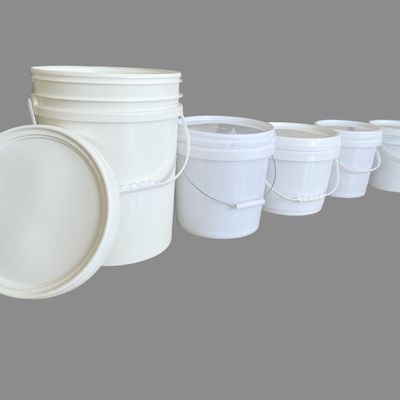 5L Custom Colors Logo Clear Plastic Round Bucket With Handle And Lid For Food Packing