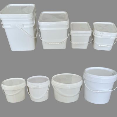 5L Custom Colors Logo Clear Plastic Round Bucket With Handle And Lid For Food Packing