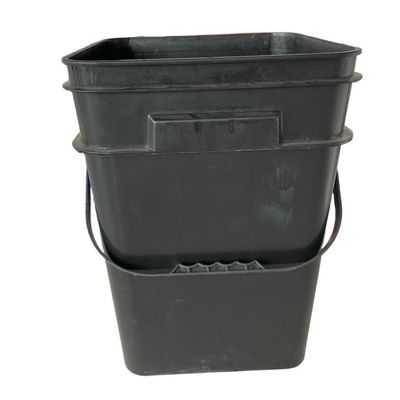 5L 6L 8L 10L 15L 18L 20L Pail PP Material Black Plastic Square Bucket Tool Customize