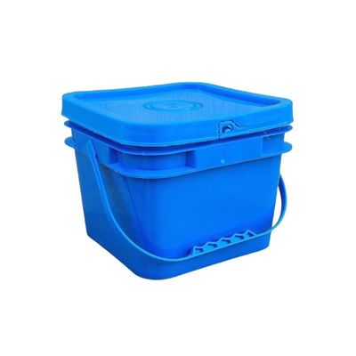 Customizable 8L Square Plastic Bucket for Packaging 2 Gallon Square Pail in Yellow