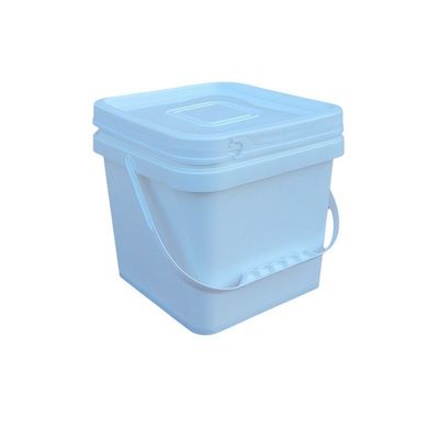 Customizable 8L Square Plastic Bucket for Packaging 2 Gallon Square Pail in Yellow