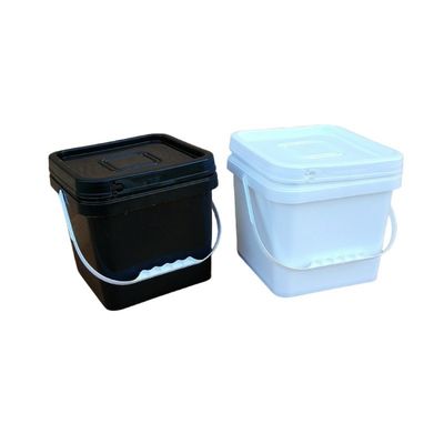 Customizable 8L Square Plastic Bucket for Packaging 2 Gallon Square Pail in Yellow