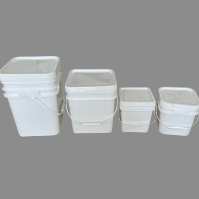 Metal or Plastic Handle Square Plastic Bucket with Heat Transfer and IML Printing