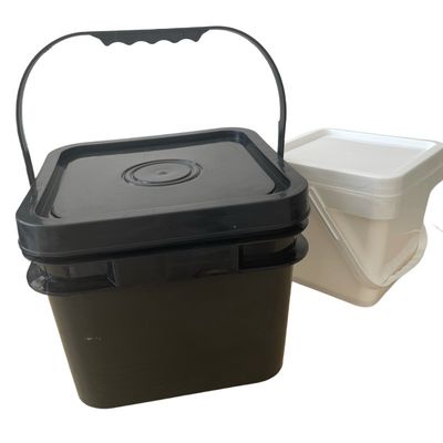 Pet Food 5L 6L 8L 10L Square Plastic Bucket with Lid Recycle