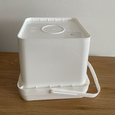 IML Printing Custom 4 Gallon 5 Gallon 6 Gallon Clear White Square Bucket Barrel Container with Plastic Handle