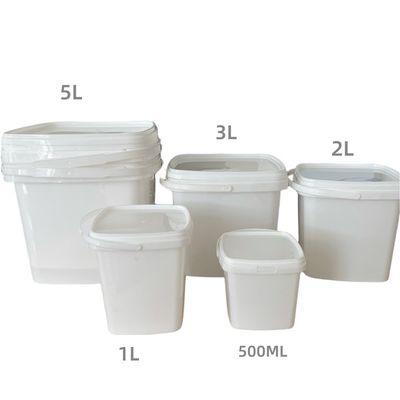 Recycle Plastic Square Pail with Easy Open and Close Lid Thickness 1.0 to 2.5 MM