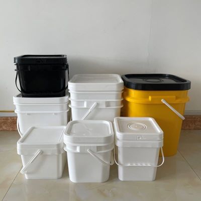 Recycle Plastic Square Pail with Easy Open and Close Lid Thickness 1.0 to 2.5 MM