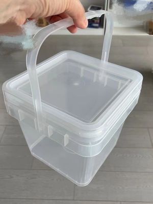 Round or Square Pail Customize 3L Square Plastic Bucket with Easy Open and Close Lid
