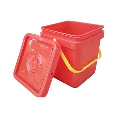 Square Plastic Bucket with Easy Open and Close Lid 8 Liters Customizable Square Shape