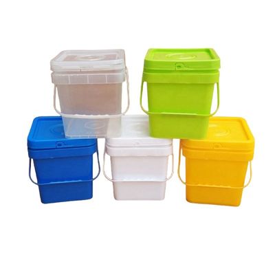 Square Plastic Bucket with Easy Open and Close Lid 8 Liters Customizable Square Shape