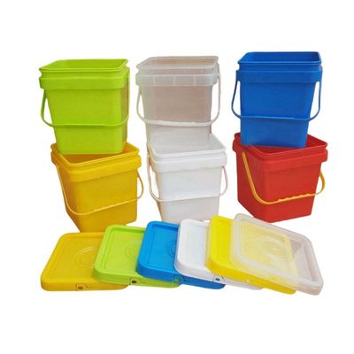 Square Plastic Bucket with Easy Open and Close Lid 8 Liters Customizable Square Shape