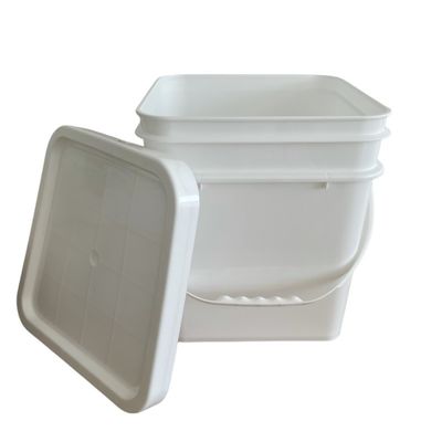 8L 10L 15L Square Plastic Pail with Easy Open and Close Lid Square Shape Square Design