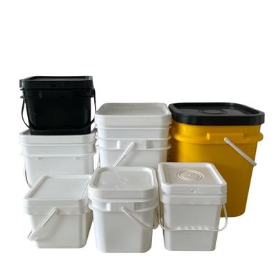 8L 10L 15L Square Plastic Pail with Easy Open and Close Lid Square Shape Square Design