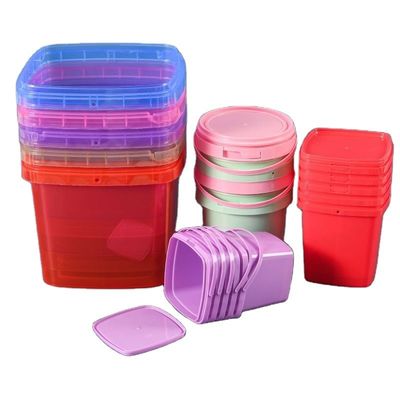 1.0 to 2.5 MM Thickness Square Color Plastic Bucket Pail with Easy Open and Close Lid