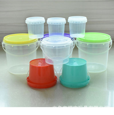 500ml Round PP Plastic Bucket with Lid and Handle for Peanut Butter Storage Container