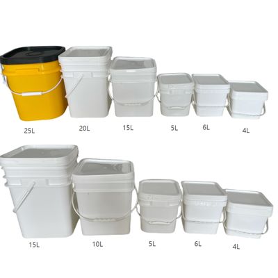 GAP/ISO/FDA Certified Square 200ml-25L Plastic Pail with Easy Open and Close Lid