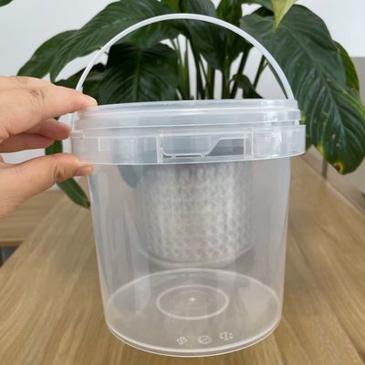 Custom Logo Printing Plastic Bucket with Lid Food Grade White and Environment Friendly