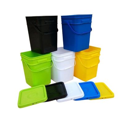 4L 5L 6L 7L 8L 10L 15L 18L 20L Square Plastic Bucket with Lid Custom Logo Printing