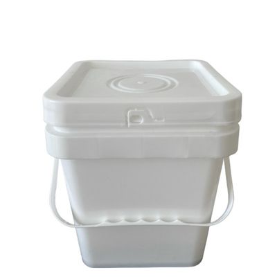 Silk Screen Printing Square Plastic Bucket with Lid and Handle