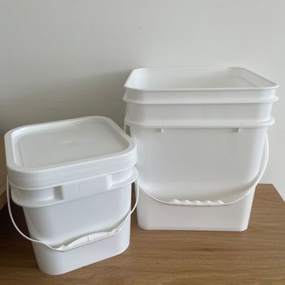 20L 25L Square Plastic Buckets With Handle and Lid for Manure Pet Food Coffee Bean and Nut