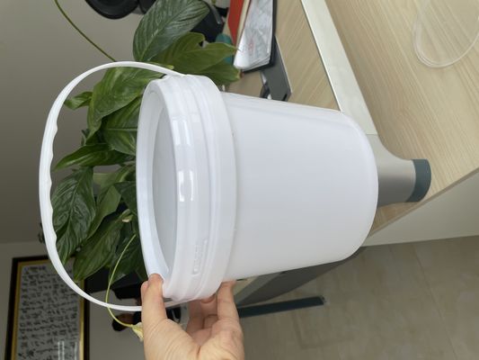 Sticker Label Print Method 1L Plastic White Bucket with Lid and Handle