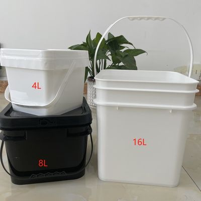 8L 2 Gallon Square Bucket with Lid Made of Durable and Impact-Resistant PP Material