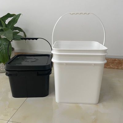 Customizable 15L Square Plastic Pail with Printing Handle and Accessories