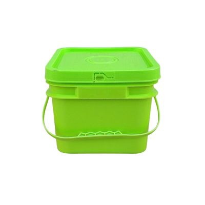 Pet Food Custom Printed Square Pail Plastic Square Bucket with Lid Durable and Sturdy