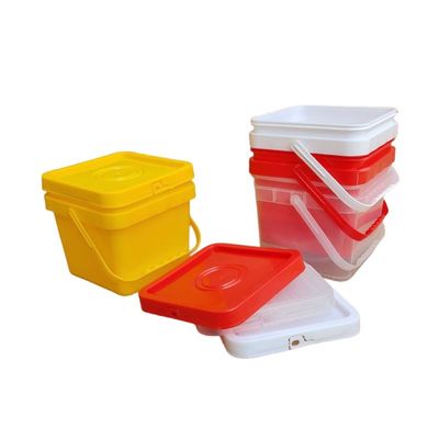 Pet Food Custom Printed Square Pail Plastic Square Bucket with Lid Durable and Sturdy