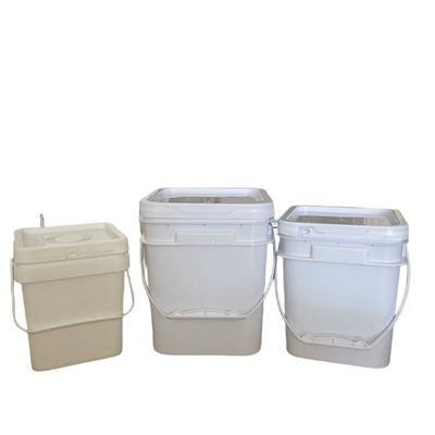 Food Grade 10 Liter Square Plastic Pail with Colorful Finish and HDPE Material