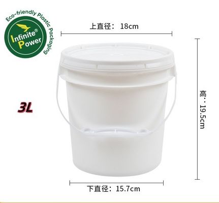 1.0-2.5mm Thickness 3 Liter Plastic Buckets Food Grade Butter Buckets for Gravure Printing