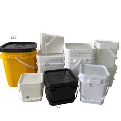 Convenient Square Plastic Bucket with Lid and Handle 1L 2L 3L 4L 5L 6L 7L 8L 9L 10L