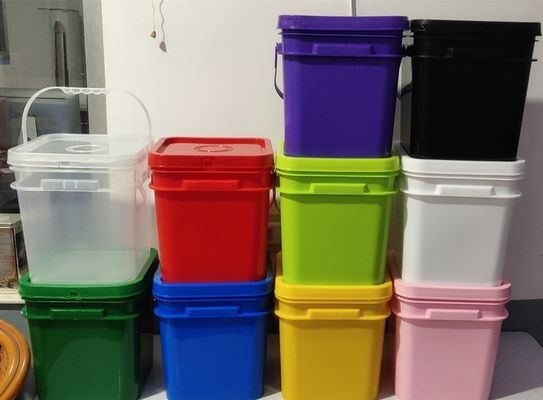 10KG 10 Liter Square Bucket Plastic Pail for Drink Silk Screen/Heat Transfer/IML Printing