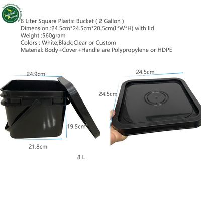 Square Plastic Pail with Lid Durable and Storage Solution