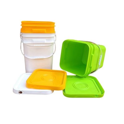 Easy Open Close Square Plastic Pail 5L 8L 10L 15L 20L Thickness 1.0 to 2.5 MM Durable