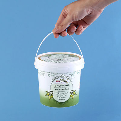Highly Durable White Color Plastic Recycling Bucket Pail with Easy-Opening Design